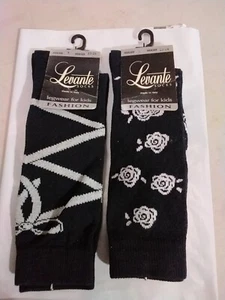 LEVANTE SOCKS GIRLS SIZE 4 ( LOT OF 2 PAIRS ) BLUE FLORAL KNEE HIGH NWT - Picture 1 of 6