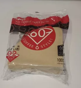 Hario V60 VCF-02-100M Coffee Dripper Filter Papers Unbleached size 02 1-4 cups - Picture 1 of 2