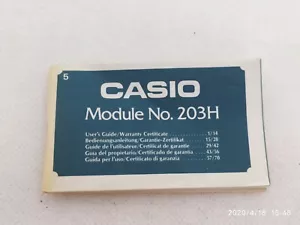 Casio user's guide mod. 203 H and blank guarantee / manual instructions & warranty - Picture 1 of 3