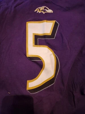 Camiseta Baltimore Ravens para mujer pequeña púrpura NFL #5 flaco Foto 1 de 3