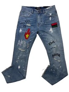 Mens AKOO 100% authentic size 34 Jeans & Color Lugger Wash - Picture 1 of 9