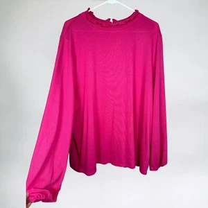 Talbots Plus 3X Damen Pullover rosa Rüschen Bindekragen Langarm leicht - Bild 1 von 12