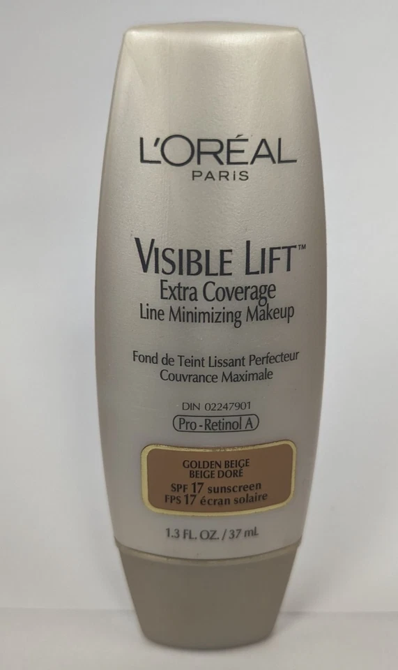 1 PIECE LOREAL VISIBLE LIFT LIN MINIMIZING MAKEUP GOLDEN BEIGE 1.3FL OZ **RARE** - Image 1 of 2