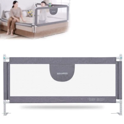 Rieles de cama de 73" para niños pequeños, rieles de cama dobles para niños pequeños, protector de riel de cama de bebé para Foto 1 de 4