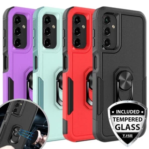 For Samsung Galaxy A14 5G Case Heavy-Duty Tough Dual Layer Cover +Tempered Glass - Picture 1 of 34