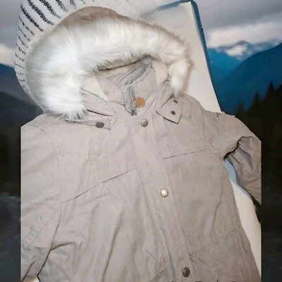 Abercrombie & Fitch Girls Parka Sherpa Lined Coat Jacket 15/16 Kids Beige - Image 1 of 4