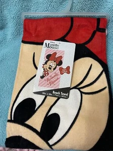 Disney MINNIE MOUSE Beach Towel 28" X 58" 100% Cotton NEW WITH TAGS - Picture 1 of 6
