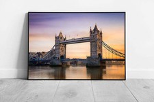 City of London world famous Tower Bridge on the River Ready to Hang Wall Art