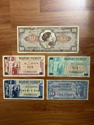 United States Military Payment Certificate ( MPC ) In Lot Set & Mixed - Cir. - Image 1 of 2