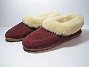 Lands End Sheepskin Slipper Moccasin Women's Size 11 Suede Leather NWOB - Picture 1 of 13