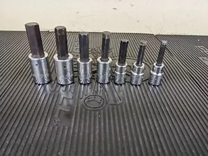 #bg838 Mac Tools VH 1/2" Drive Allen/Hex Socket Set 5/16" - 5/8" + 3/4" USA - Picture 1 of 18