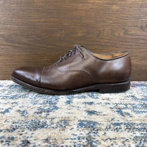 Allen Edmonds Exchange Place Brown Leather Cap Toe Oxford Mens Sz 8.5D Park Ave - Picture 1 of 15