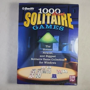 1000 Best Solitaire Games 2000 Vintage Windows 95 Software Sealed NIB 16bit - Picture 1 of 6
