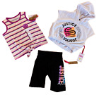 NEW Girl 7/8 girl JUSTICE sport clothes bike shorts tank top cutoff hoodie LOT#2