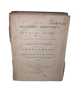 William Enfield / The Preacher's Directory Printed 1782 Piety Morality - Bild 1 von 2