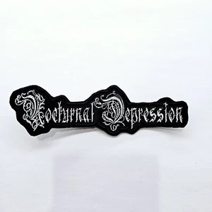 Nocturnal Depression White Logo Shaped EMBROIDERED PATCH - Picture 1 of 1