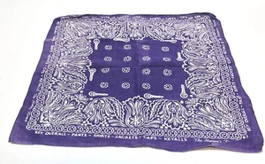 VINTAGE BLUE KEY THE NATION'S FINEST BANDANA HANDKERCHIEFS 17 1/2 IN X 17 1/2 IN - Picture 1 of 7