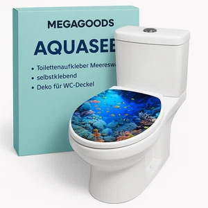 Toilet sticker marine world self-adhesive decoration for toilet lid de. - Picture 1 of 4
