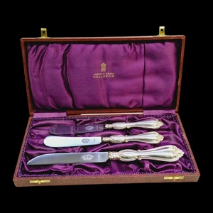 Exclusive set of silver knives from Hallbergs in original case - Picture 1 of 8