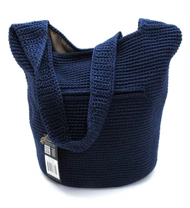 NEW w/Defects SAK Hand-Crocheted LUCIA Maritime Navy Hobo Shoulder Bag - Picture 1 of 8