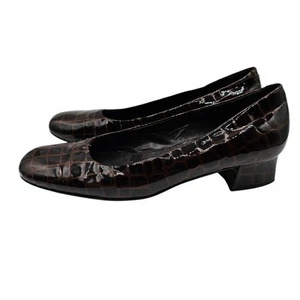 Michelle D Womens Sz 5.5 Rounded Toe Block Heels Tortoise Shell Style Brown - Picture 1 of 9