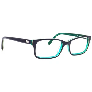 Lacoste Eyeglasses L2725 414 Navy Blue on Green Square Frame 54[]18 140 - Picture 1 of 6