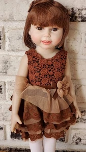 NOS Auburn Hair, Brown Eyes , Brown Dress 19 inch Harmony Club Doll  - Picture 1 of 4