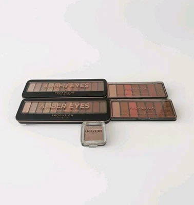 Lot of 4 Profusion Cosmetics Eyeshadow Palettes + 1 Highlighter (Warm Tones) - Image 1 of 4