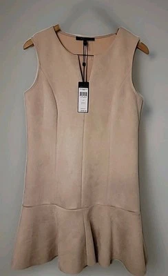 Vestido Colección BCBG Max Azria Talla Pequeña Doble Imitación Gamuza Lujo Volantes Nuevo con Etiquetas $168 Foto 1 de 4