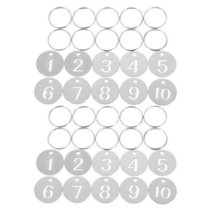 20Pcs Numbered 1-10 Key Tags Labeling Metal Keychain for Parking Lots Warehouses - Picture 1 of 12