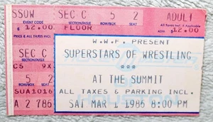SUPERSTARS OF WRESTLING MARCH 1, 1986 HULK HOGAN VS RANDY SAVAGE WWF TICKET STU - Picture 1 of 2