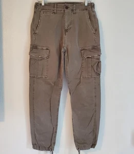 Pantalones cargo American Eagle para hombre 28x30 caqui oliva utilitarios puños elásticos - Imagen 1 de 8