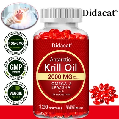Antarctic Krill Oil 120 Capsules - Adjust brain system health -blood circulation - Image 1 of 4