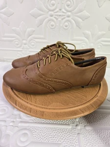 Scarpe Oxford Ollio donna classiche stringate tacco piatto (marrone) - più taglie!  - Foto 1 di 16