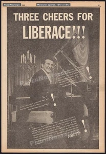 LIBERACE - Original 1961 Trade AD / Poster_ Chicago's Palmer House Empire Room - Bild 1 von 1