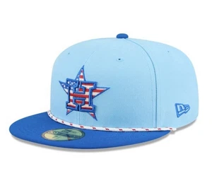 Hombre New Era Azul Claro/Azul Houston Astros 2025 4 de Julio 59FIFTY Equipado - Imagen 1 de 1