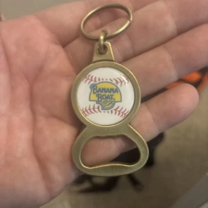 Banana Boat Sunscreen Baseball Bottle Opener Promo Keychain Collectible NIP - Picture 1 of 8