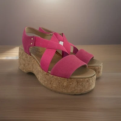 Sandalias de cuña Dr. Scholl’s Dottie rosa plataforma corcho para mujer 7M cómodas Foto 1 de 4