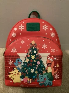 LOUNGEFLY POKEMON CHRISTMAS TREE MINI BACKPACK ~ WITH TAGS~ BRAND NEW - Picture 1 of 6