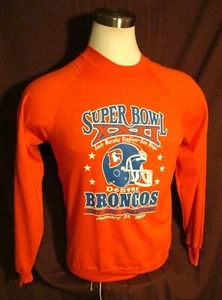 Denver Broncos Super Bowl XXII Mens Sweatshirt, Orange, Trench, Size S, M, EUC - Picture 1 of 5