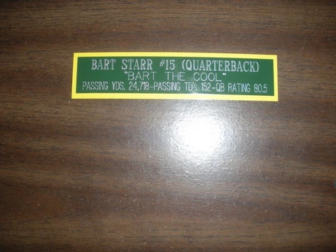 BART STARR (PACKERS) ENGRAVED NAMEPLATE FOR PHOTO/DISPLAY/POSTER Cover