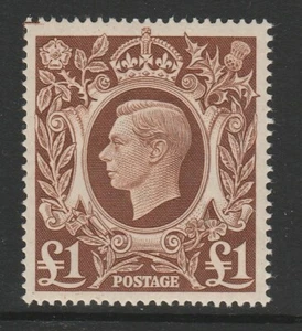 Gran Bretaña 1939-48 £1 marrón SG 478c Mnh. - Imagen 1 de 2