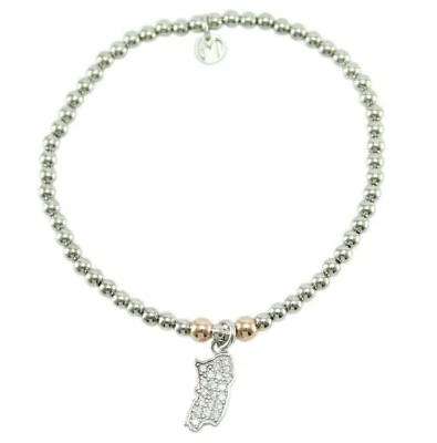 Bracciale Elastico I Giampini Argento 925 con Pendente Sardegna Pavé di Zirconi - Immagine 1 di 2