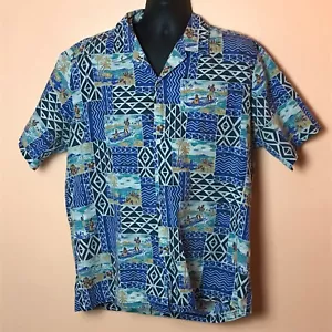Howie Hawaiian Shirt Medium Beach Surfing Boat Vintage - Picture 1 of 5