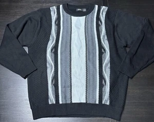 Suéter a Rayas Verticales Negro Estilo Gachu Coogi, Informal, Retro, Y2K, 3d, Talla XL - Imagen 1 de 5