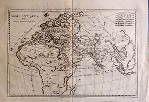 WORLD MAP. Orbis antiquus. Original map,M. Bonne, 1787 - Bild 1 von 1