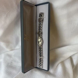 Lord & Taylor Women's Wristwatch 12-Hour Dial Analog Oval Silver Rhinestones - Picture 1 of 5