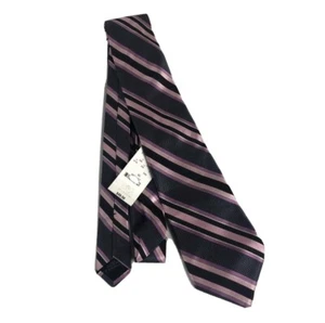 New Express Tie Grey & Pink Stripes 100% Silk Made In USA - Picture 1 of 4