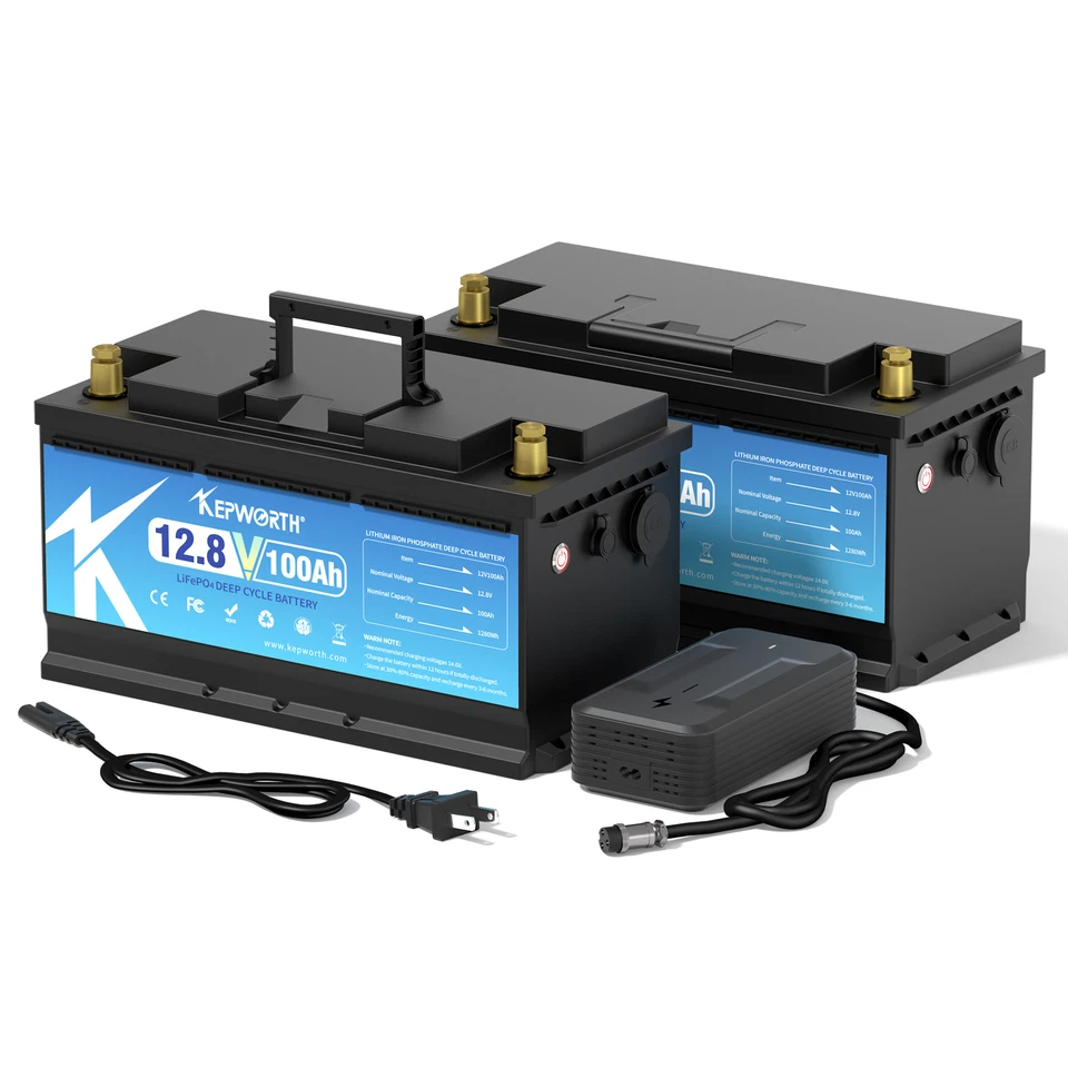 KEPWORTH 100Ah/300Ah Lithium Batterie 12V LiFePO4 H190 Akku BMS 20000+ Zyklen Wohnmobil