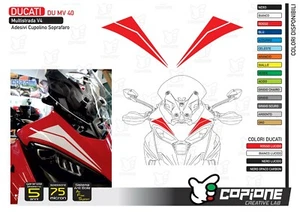 GRAFICHE ADESIVO CUPOLINO SOPRAFARO DUCATI MULTISTRADA V4 E V4S DU MV 40 - Picture 1 of 1